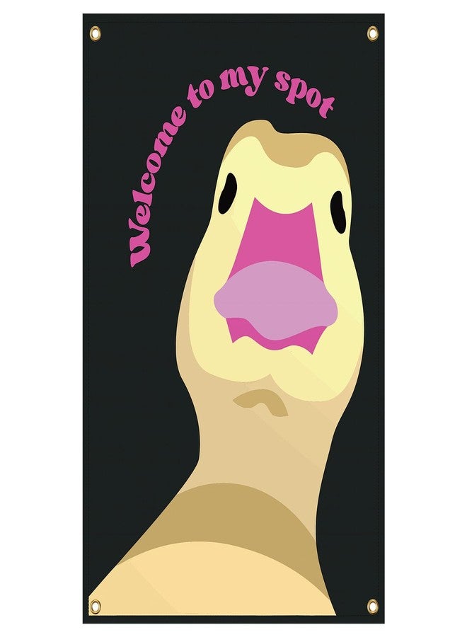 Bensbl Welcome to My Crib Duck Flag Funny Tapestry 35.4x23.6 Inchs for Bedroom and Dorm Room Wall Decor Party Backdrop Flags for Room Dorm Decorations for Guys - Image 1